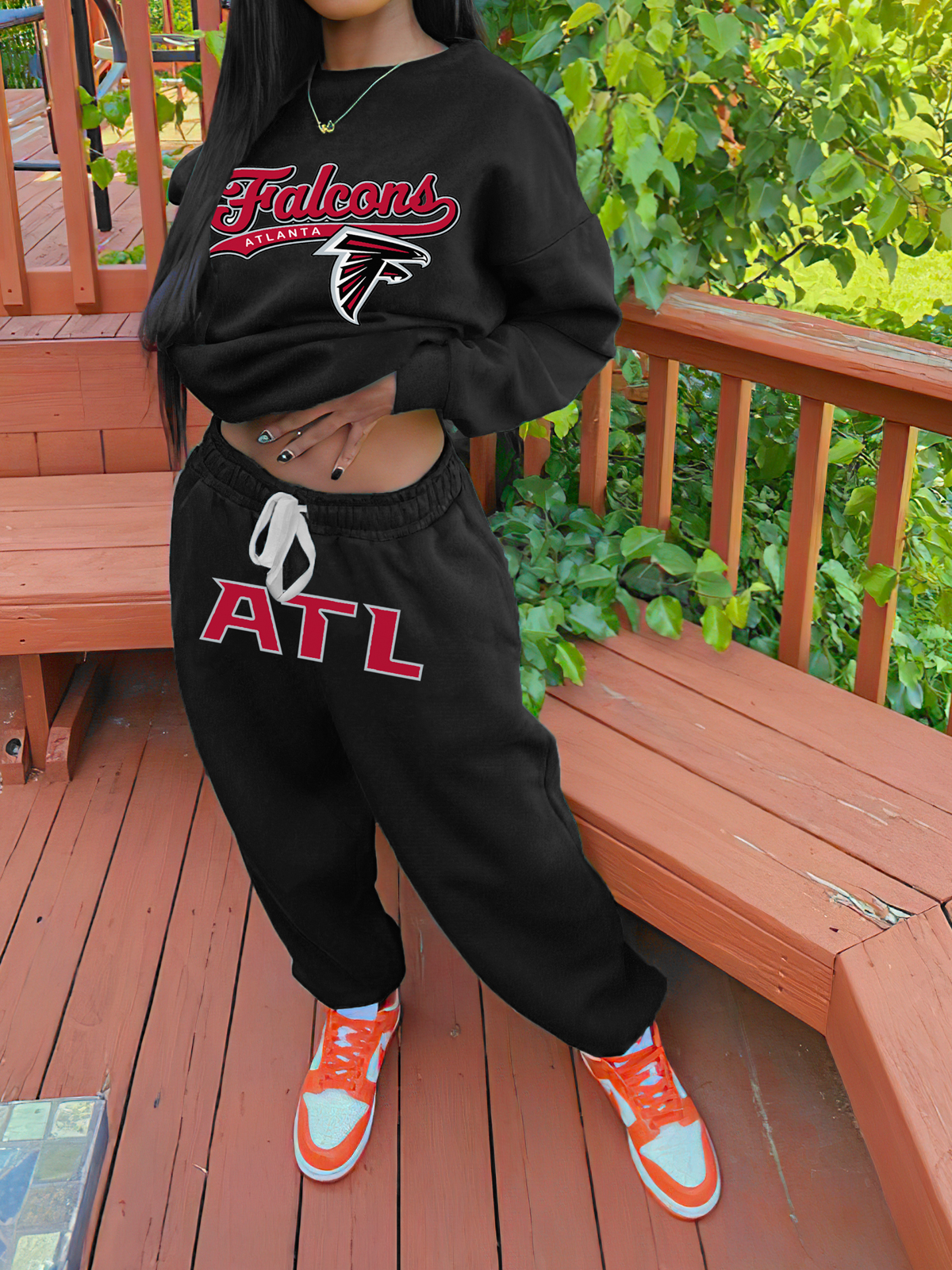Atlanta Falcons Sports Sweatshirt Two-Piece Suit