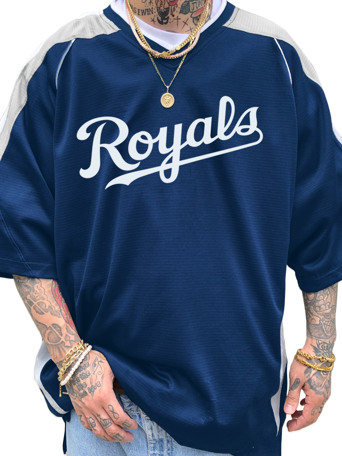 Kansas City Royals Short Sleeve V-Neck Jersey Shirt