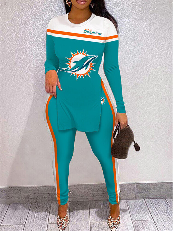 Miami Dolphins Limited Edition High Slit Shirts And Leggings Two-Piece Suits
