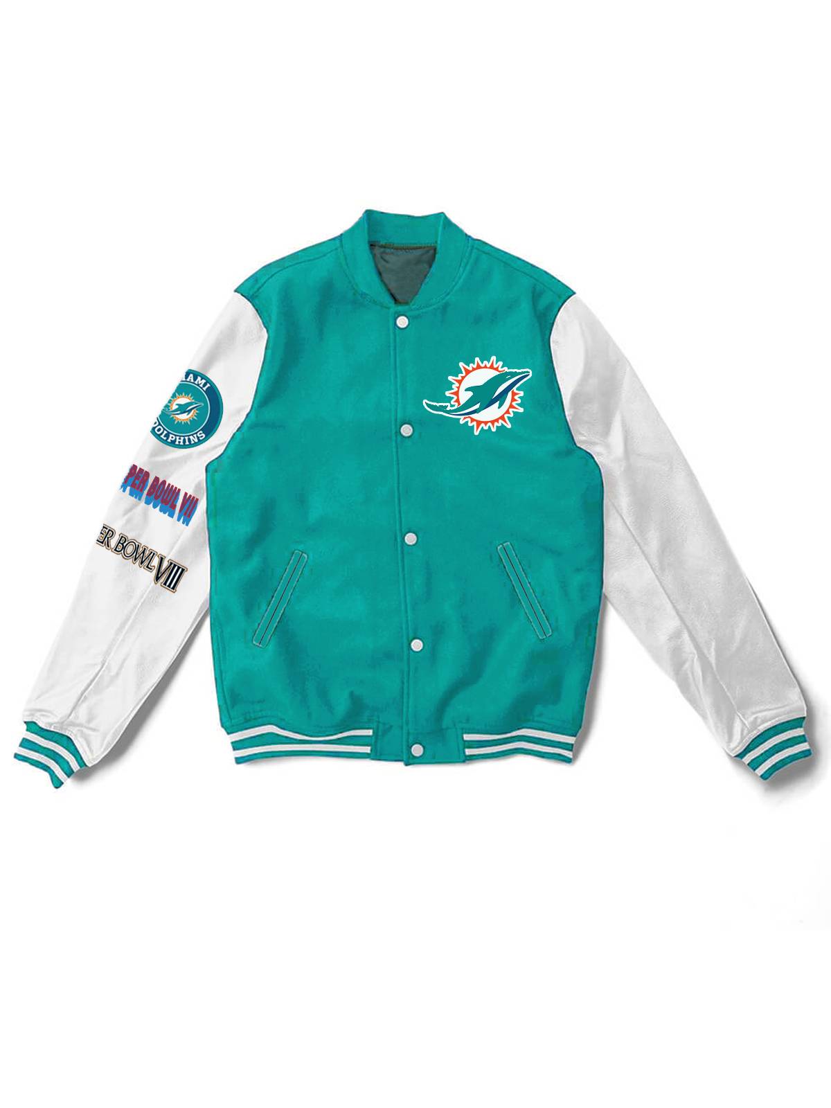 Miami Dolphins Fashion Printed Varsity Jacket