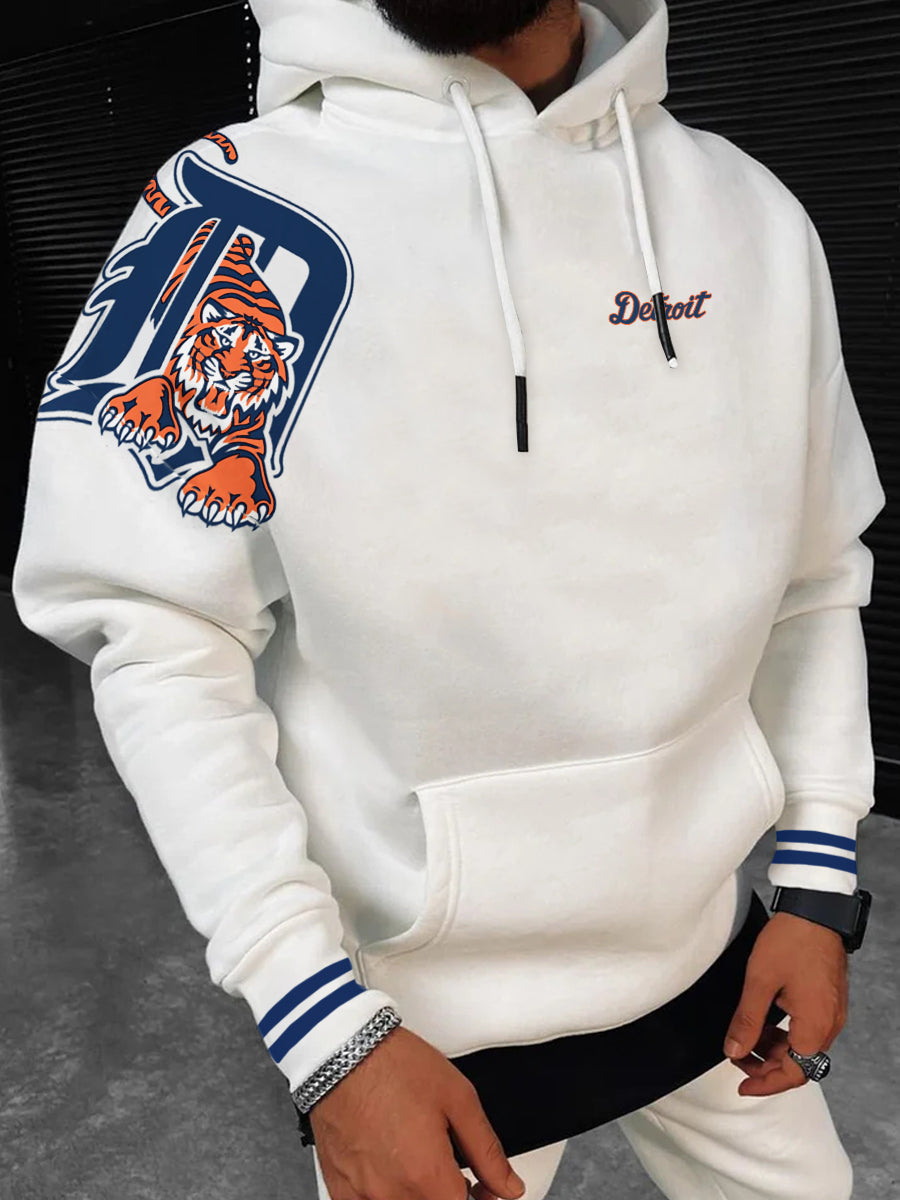 Detroit Tigers Fashion Men's Crewneck Hooded
