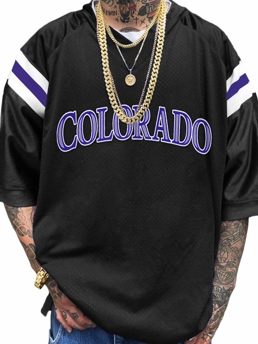 Colorado Rockies MLB Men's Fashion V-Neck Short Sleeve Jersey