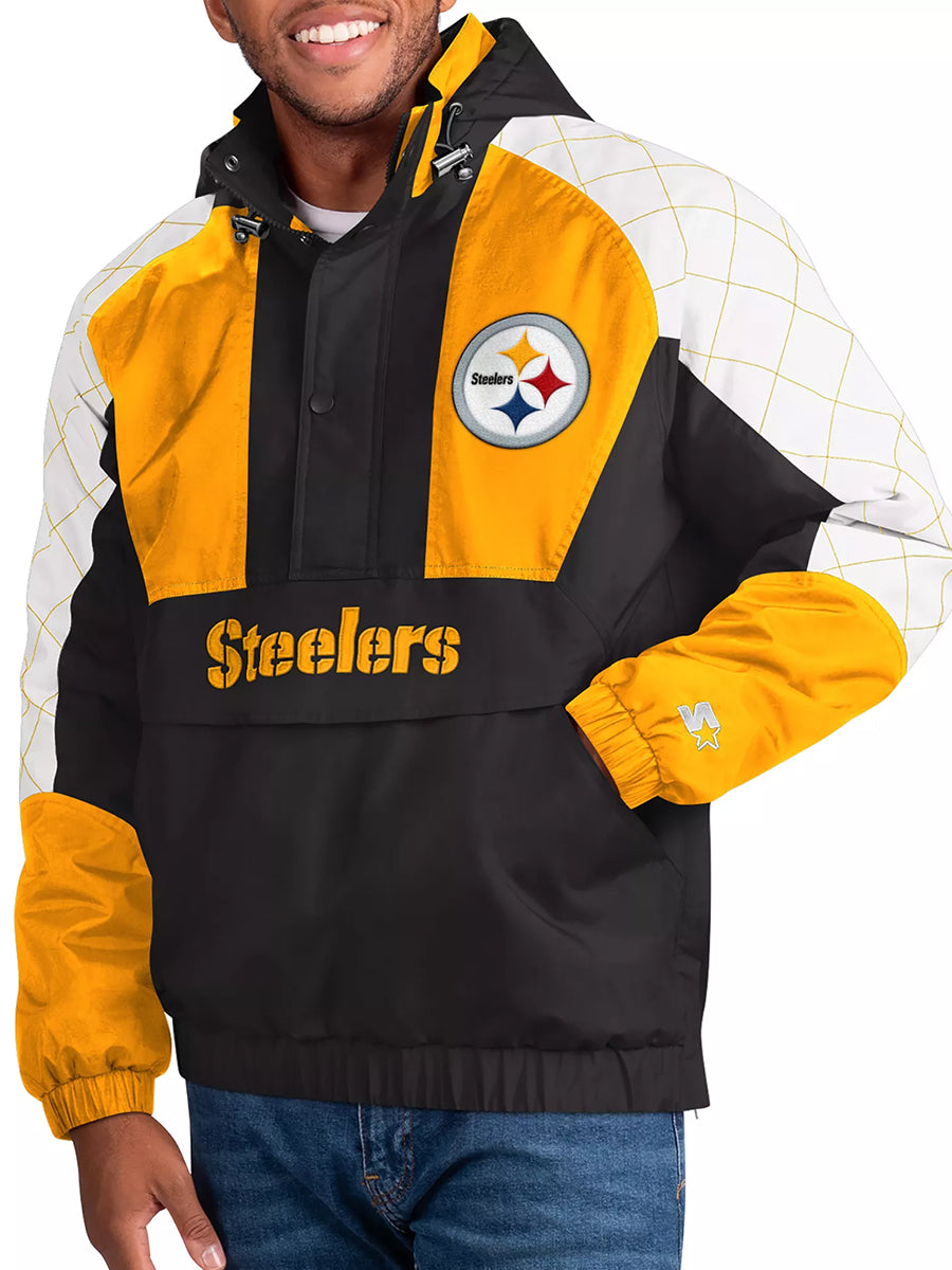 Pittsburgh Steelers The Body Check Half-Snap Pullover Jacket