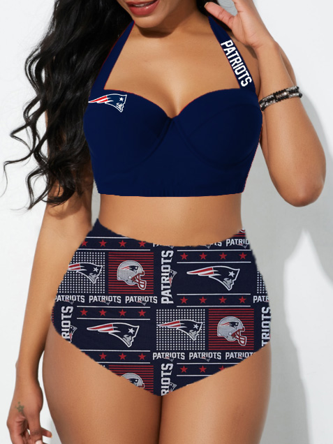 New England Patriots NE Sexy Print Bikini Swimsuit