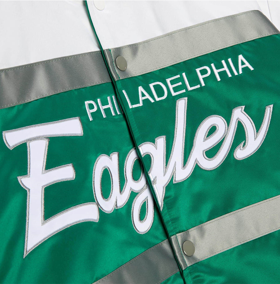 Philadelphia Eagles Scial Script Heavyweight Satin Jacket