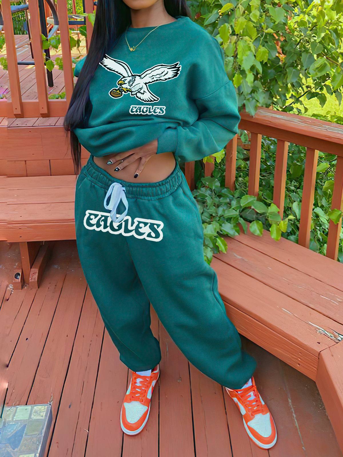 Philadelphia Eagles Sports Sweatshirt Two-Piece Suit