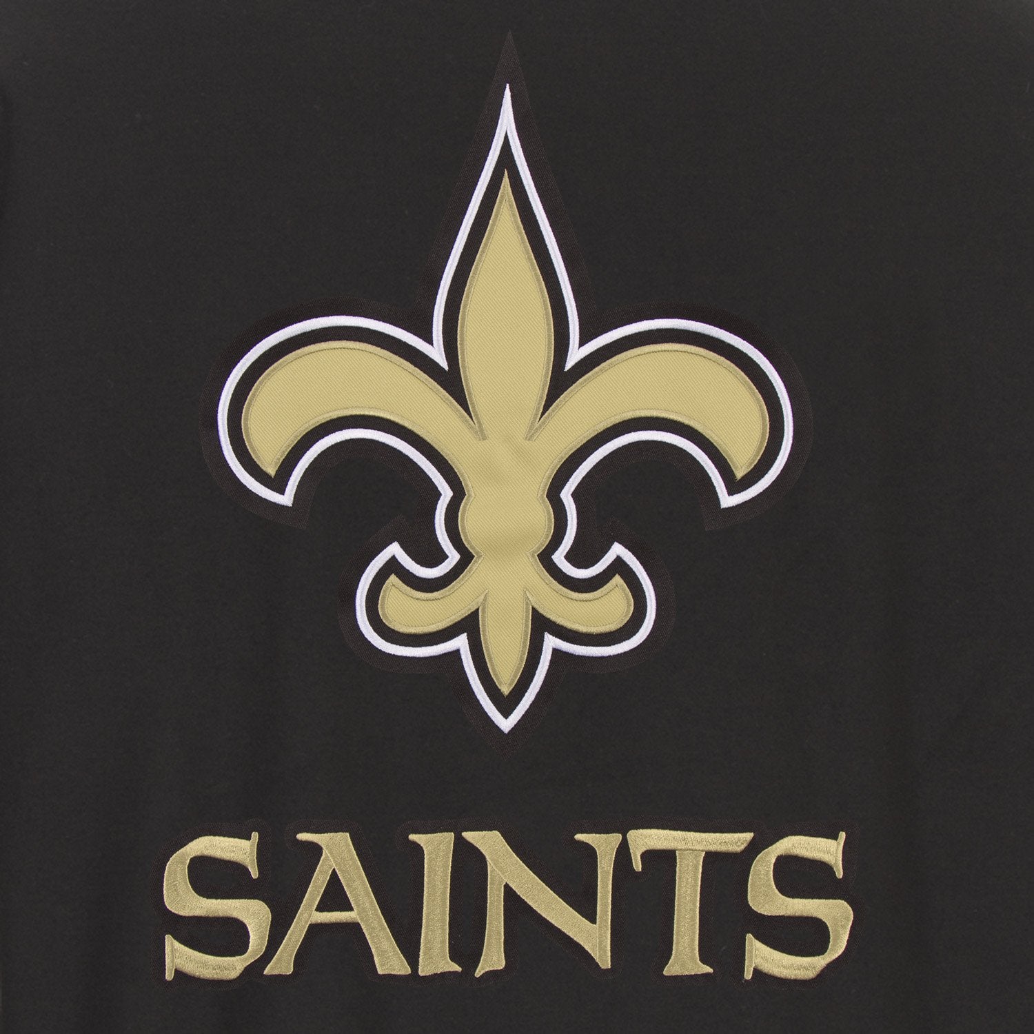 NEW ORLEANS SAINTS JH DESIGN WOOL REVERSIBLE FULL-SNAP JACKET – BLACK