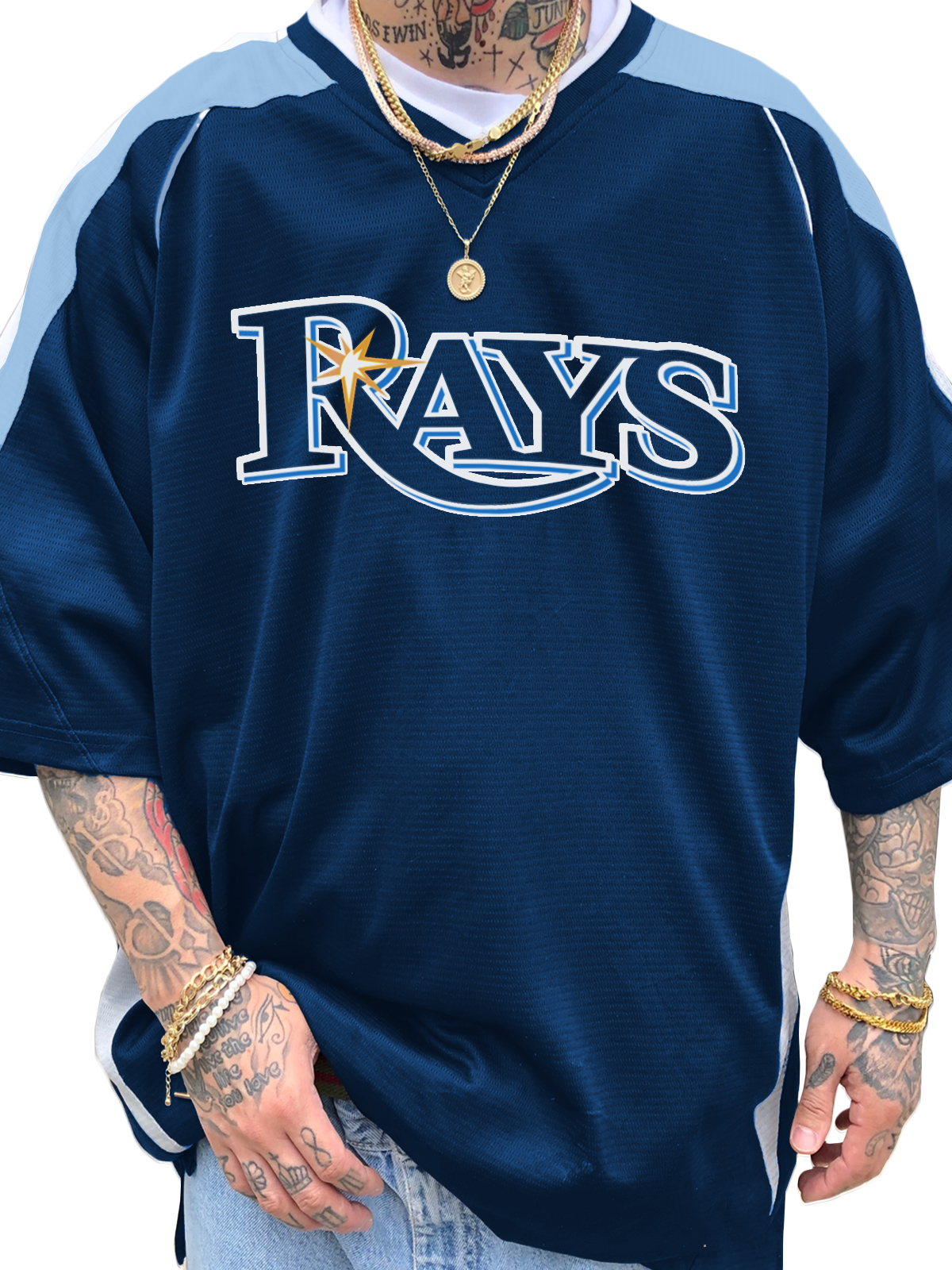 Tampa Bay Rays Short Sleeve V-Neck Jersey Shirt