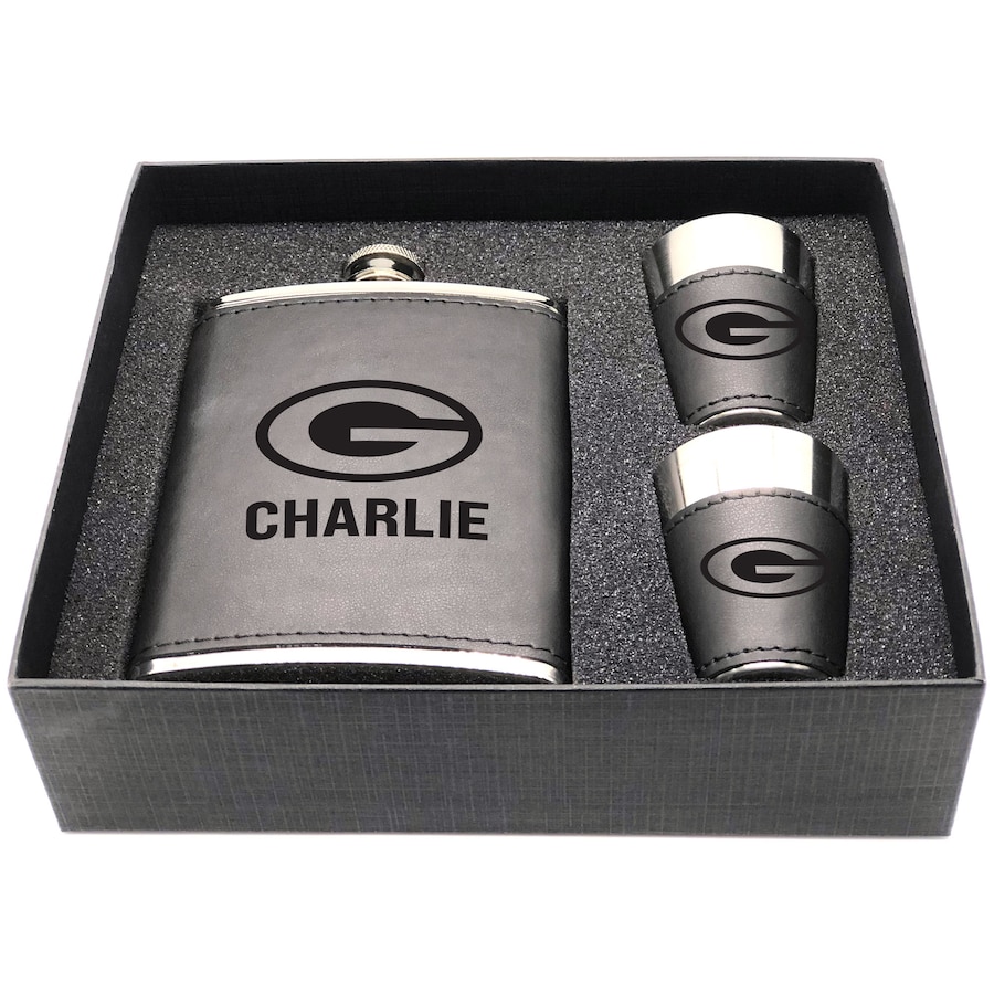 Green Bay Packers Personalized Shot and Flask Set