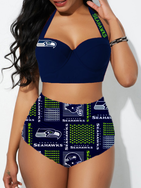 Seattle Seahawks Sexy Print Bikini Swimsuit