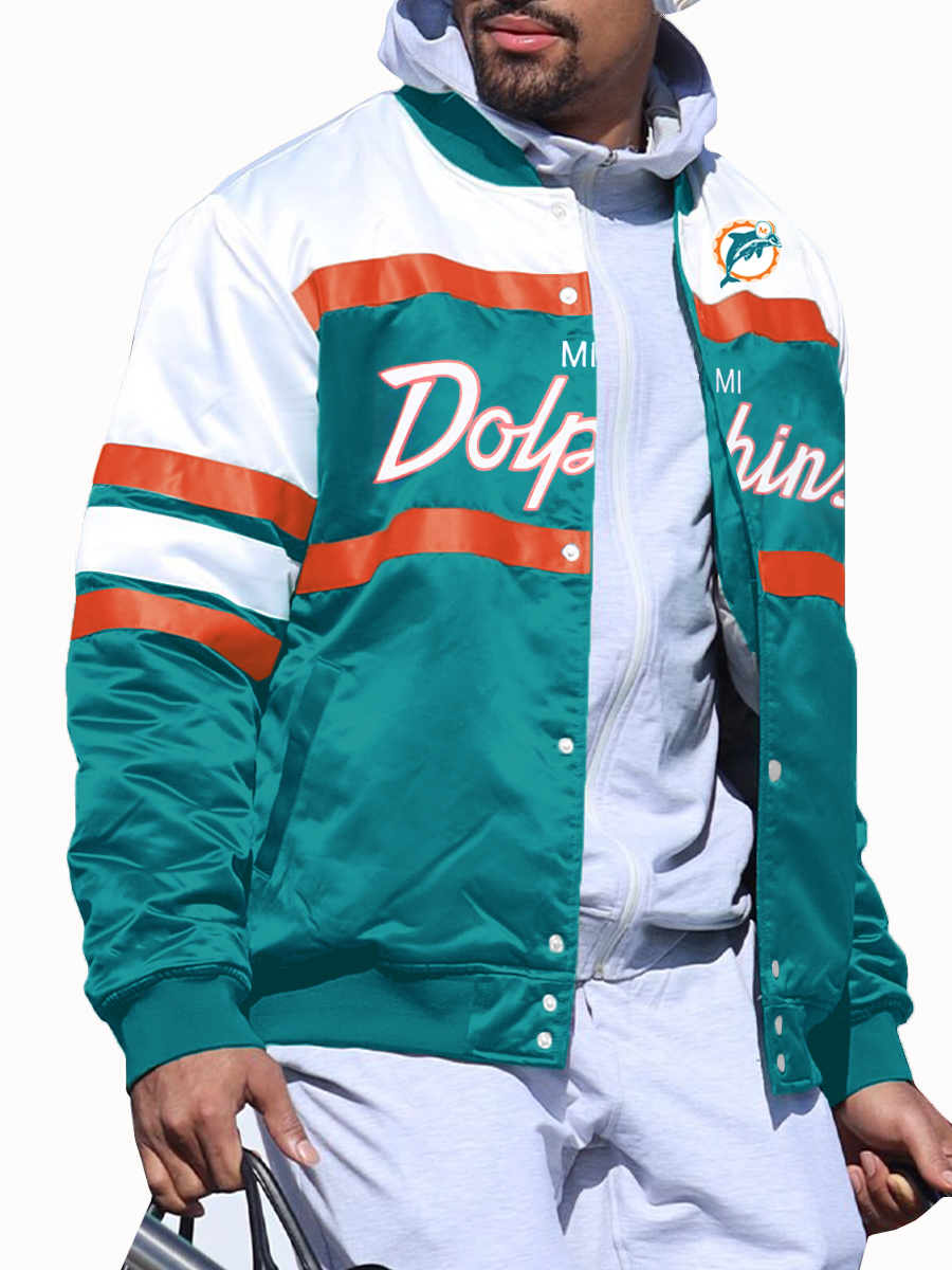 Miami Dolphins Special Script Heavyweight Satin Jacket