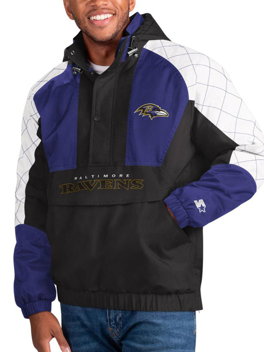 Baltimore Ravens Check Half-Snap Pullover Jacket