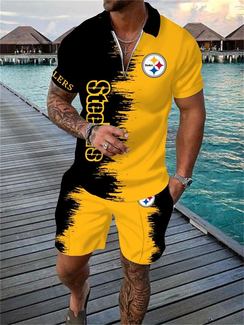 Pittsburgh Steelers Limited Edition Polo Shirt And Shorts Two-Piece Suits