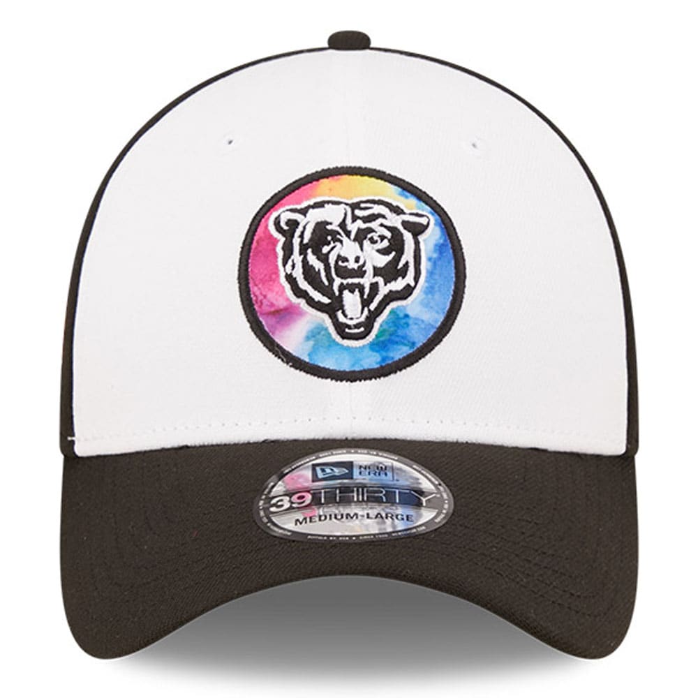Chicago Bears Men's White/Black 2022 Crucial Catch 39THIRTY Coaches Flex Hat