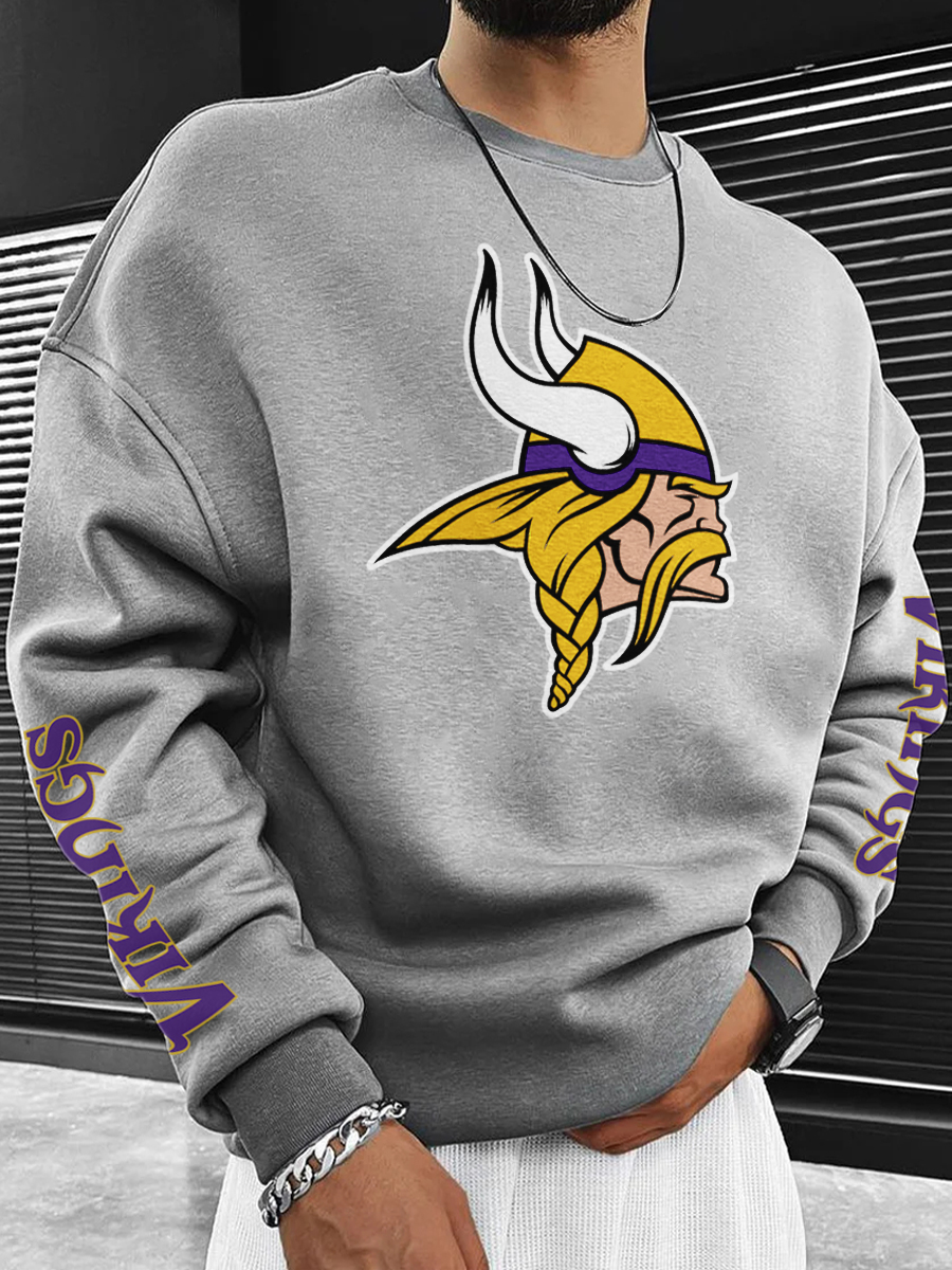 Minnesota Vikings Printed Unisex Casual Sweatshirt