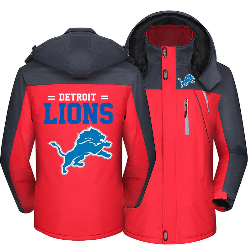Detroit Lions Warm Hoodie Fleece Coat Winter Jacket Coat Ski Suit
