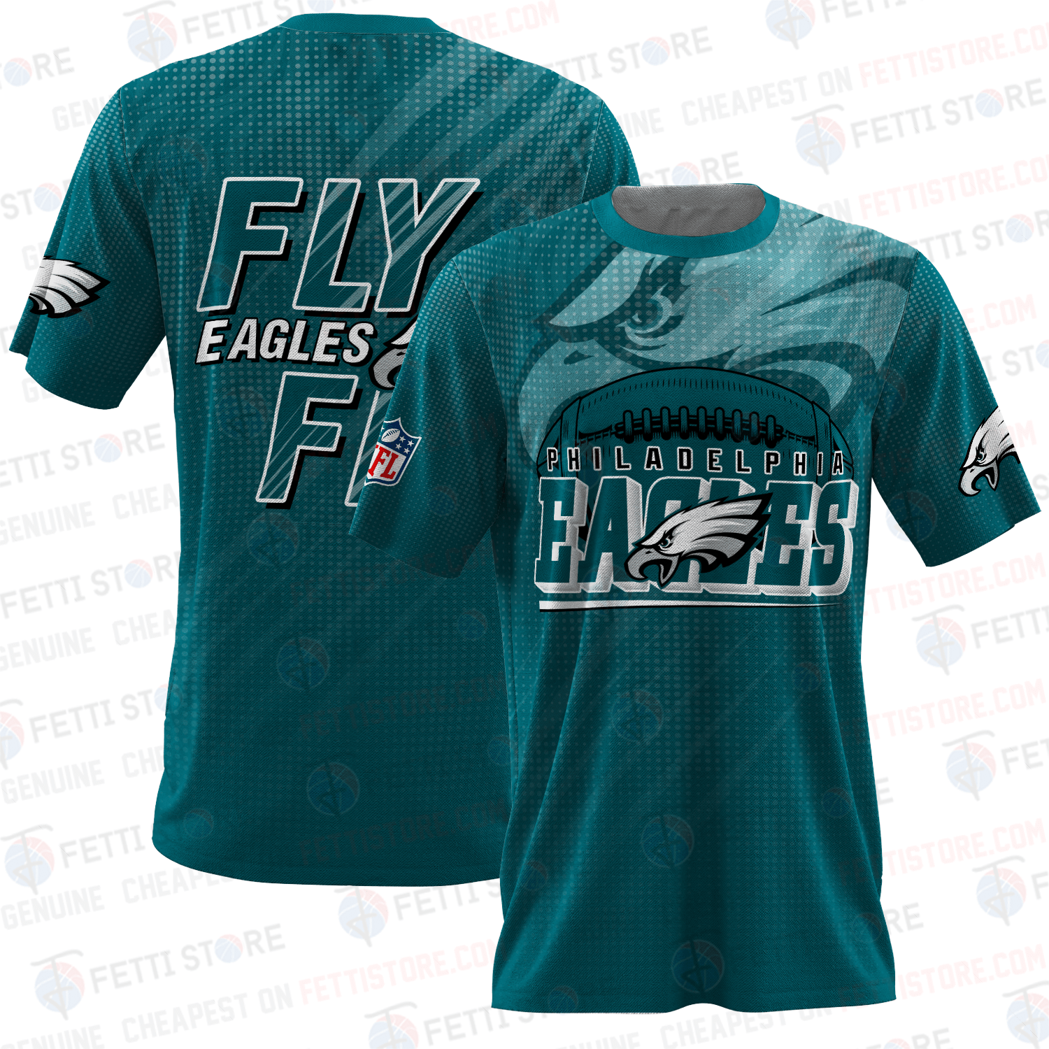 Philadelphia Eagles American Football Pattern 3D T-Shirt