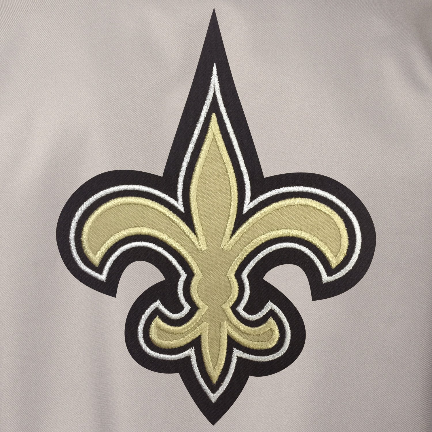 NEW ORLEANS SAINTS POLY TWILL VARSITY JACKET - GRAY/BLACK