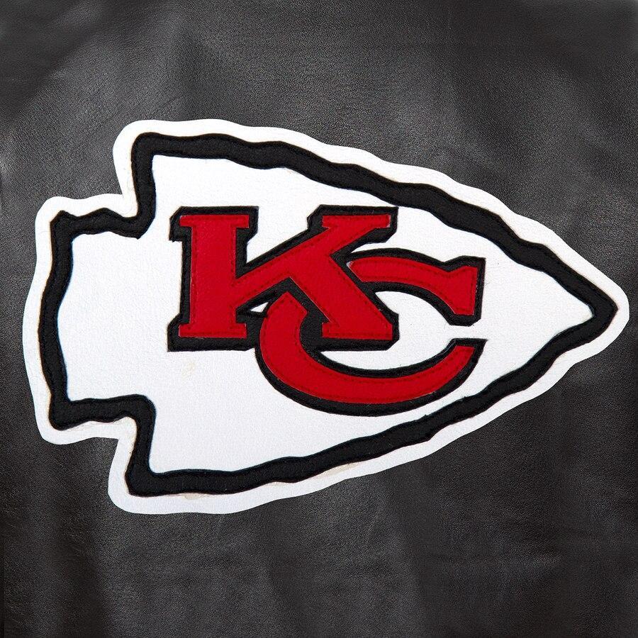 KANSAS CITY CHIEFS JH DESIGN LEATHER JACKET - BLACK