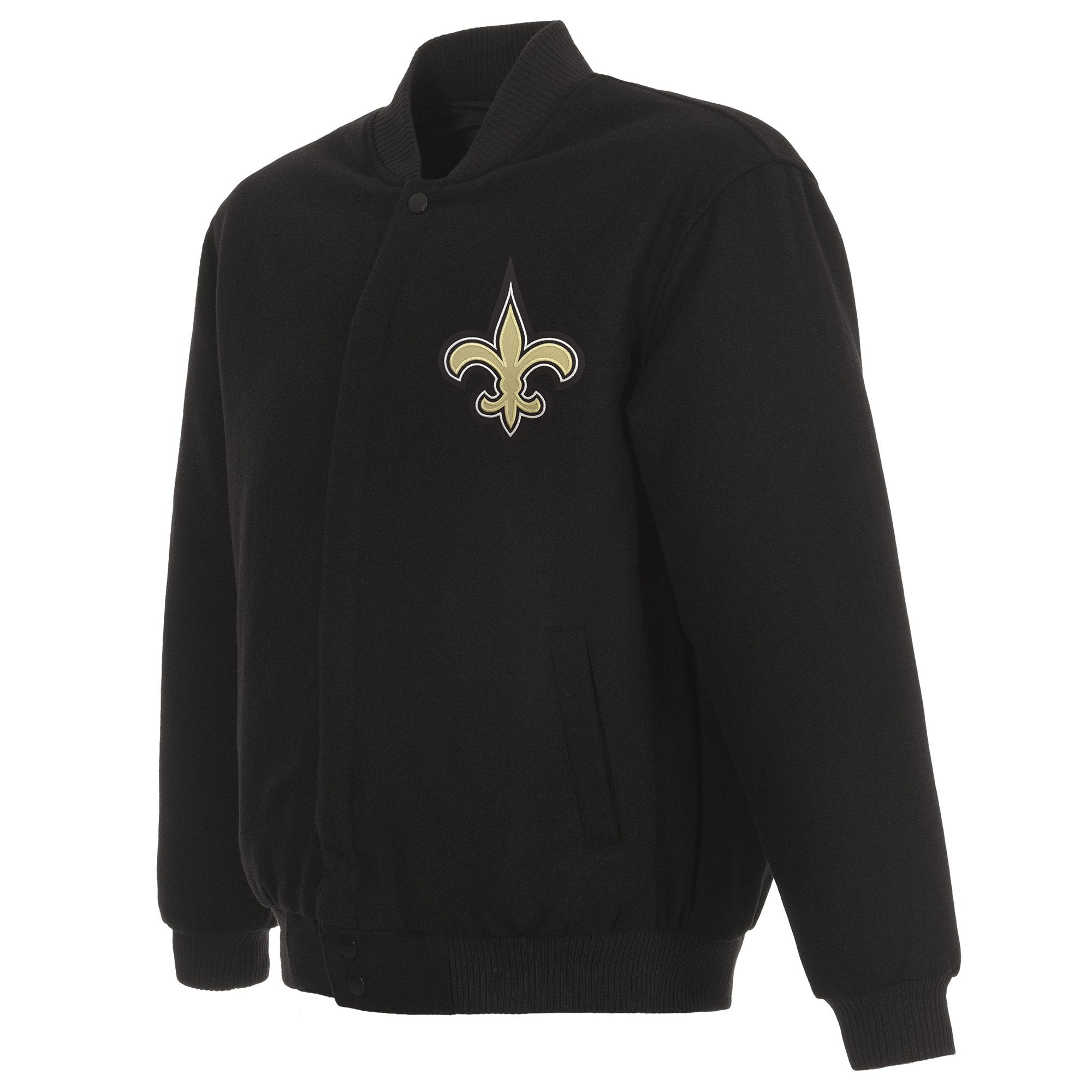 NEW ORLEANS SAINTS REVERSIBLE WOOL JACKET - BLACK