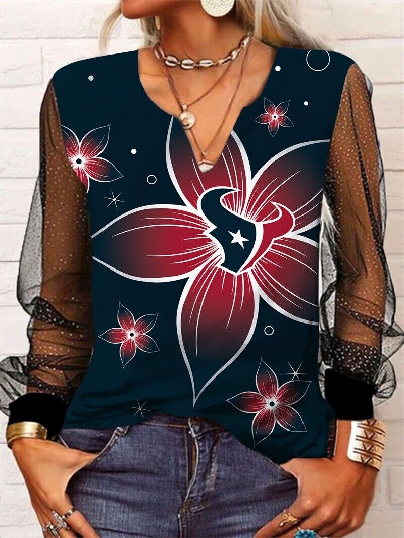 Long Sleeve V-neck Lace Shirt