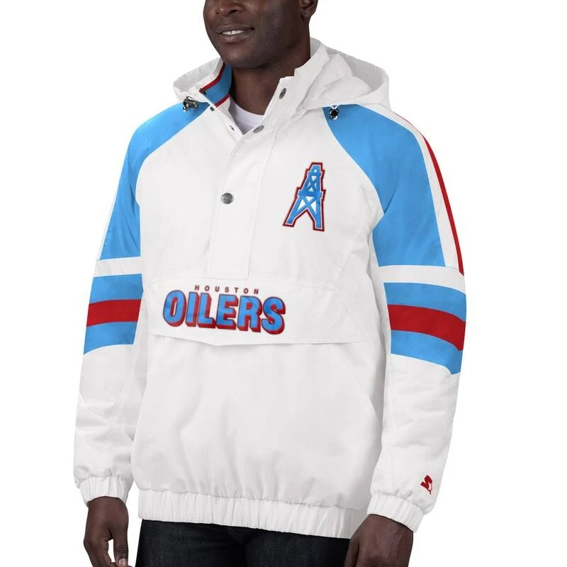 Houston Texans Houston Oilers Half-Snap Hoodie Jacket