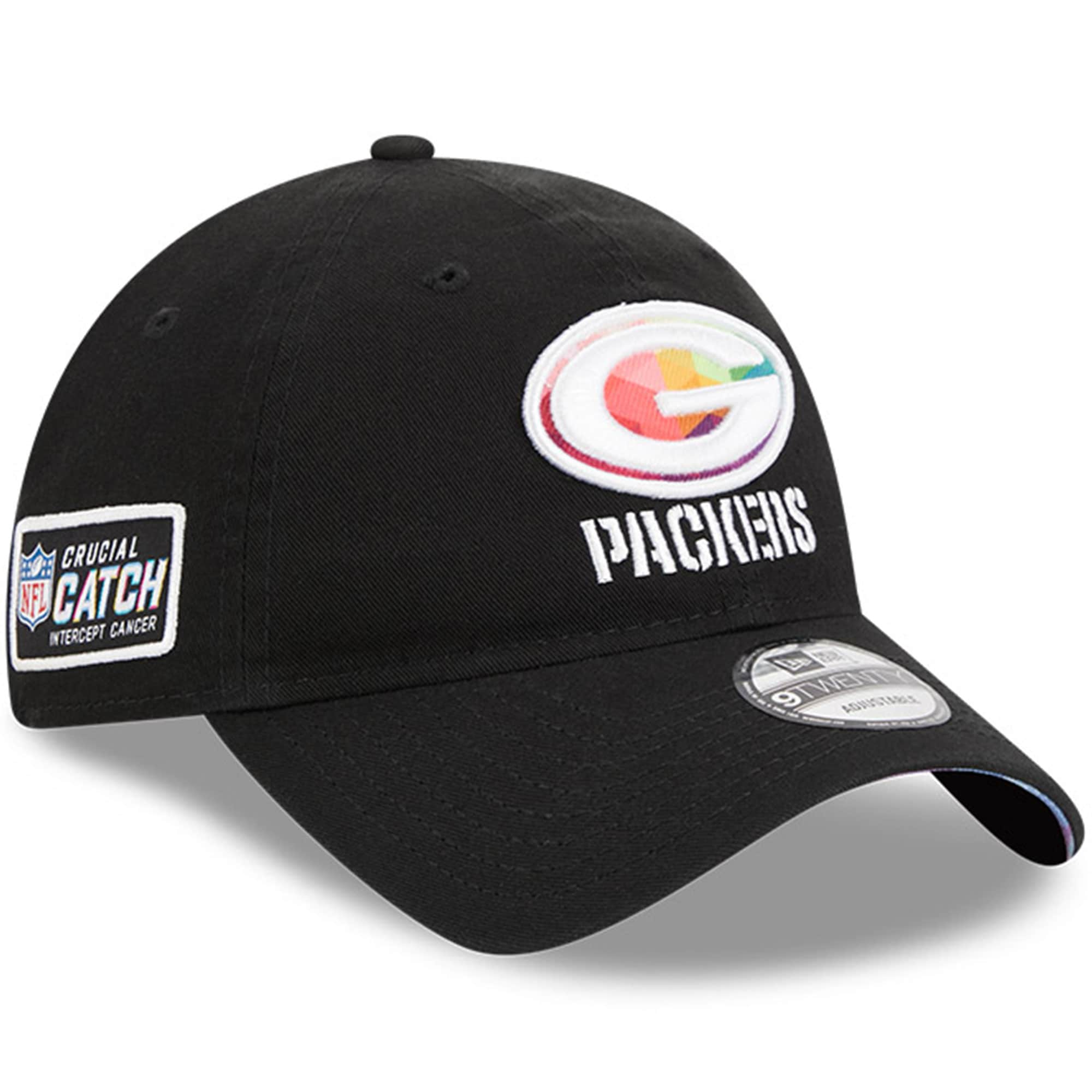 Green Bay Packers Men's   Black 2023  Crucial Catch 9TWENTY Adjustable Hat
