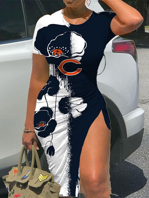 Chicago Bears Women's Slit Bodycon Dress