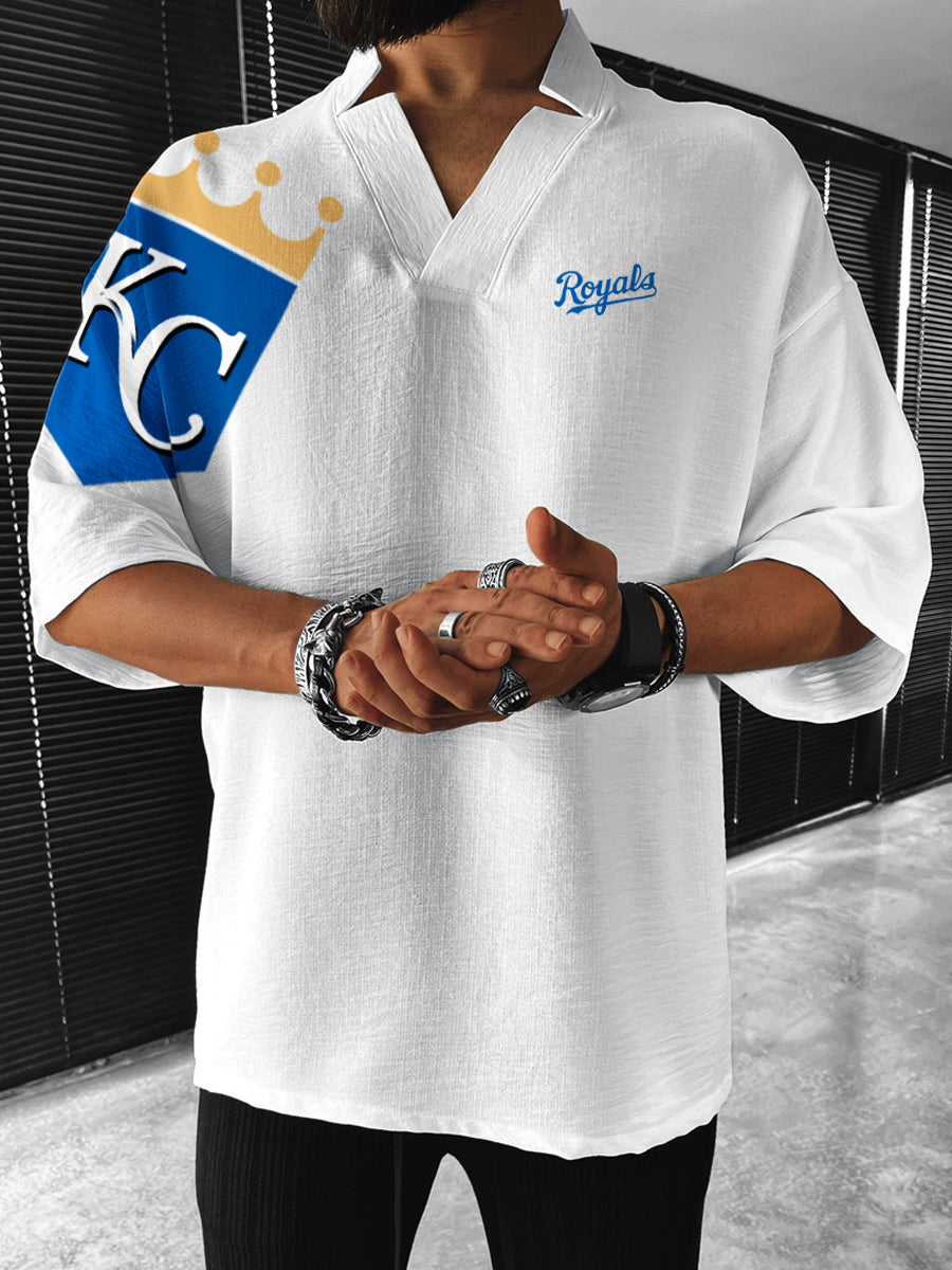 Kansas City Royals MLB Men's Comfortable V-Neck Short Sleeve Top