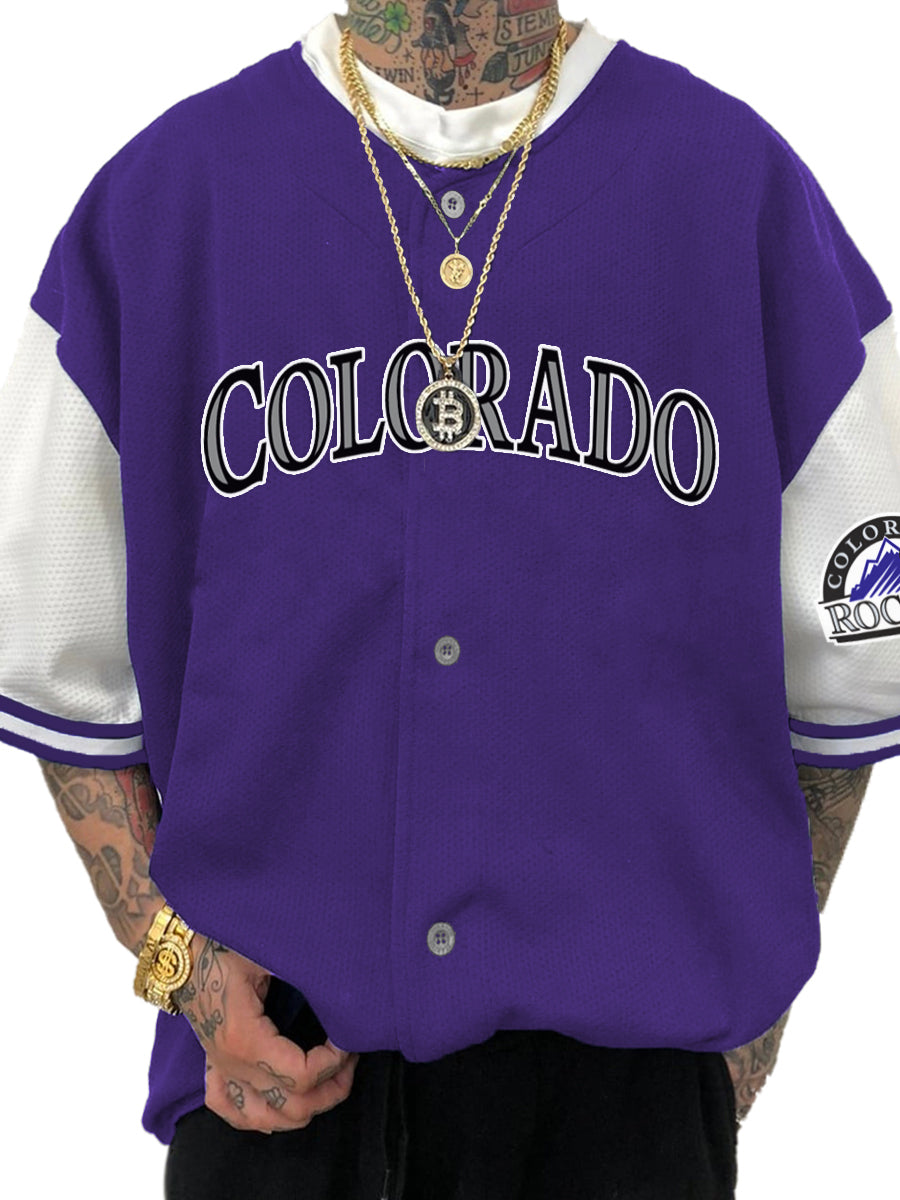 Colorado Rockies Fashion Men's Fashion Short Sleeve Jersey