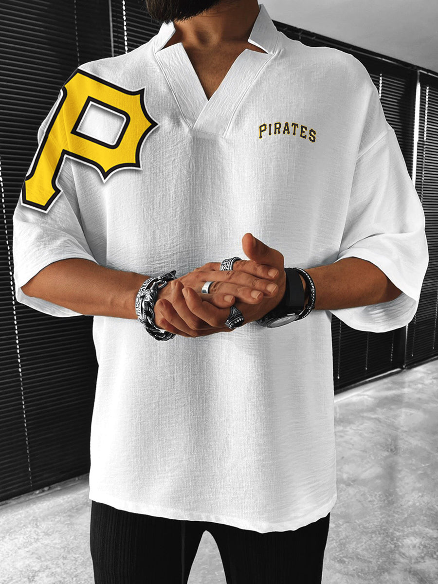 Pittsburgh Pirates MLB Men's Comfortable V-Neck Short Sleeve Top