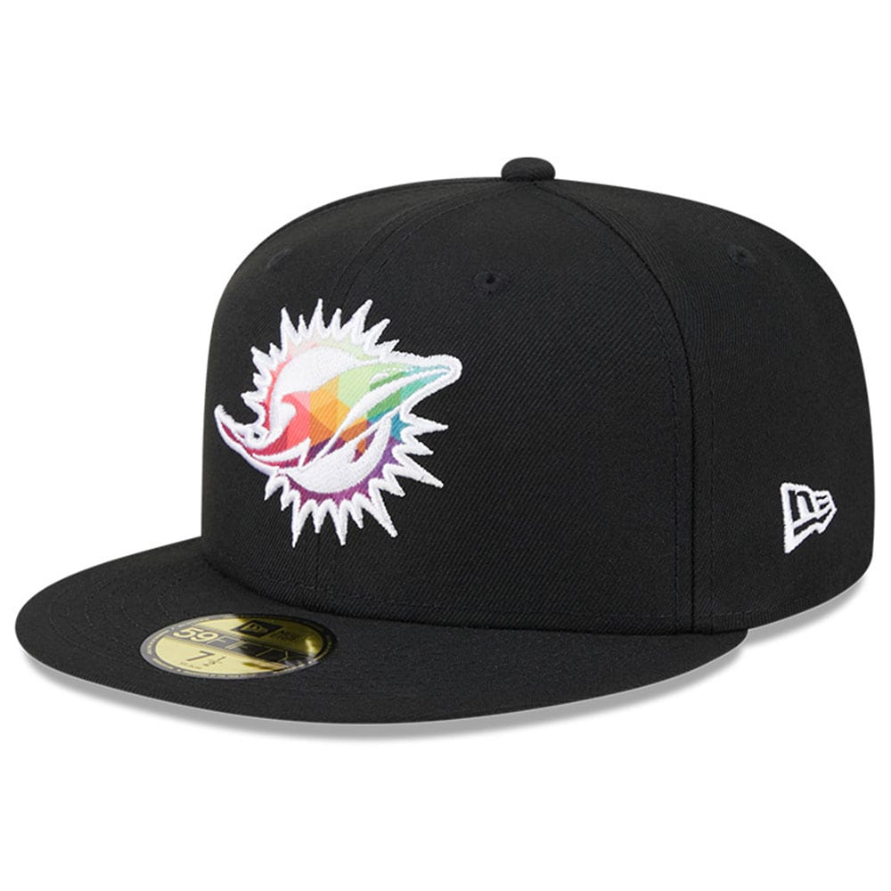 Miami Dolphins Men's Black 2023 Crucial Catch 59FIFTY Fitted Hat