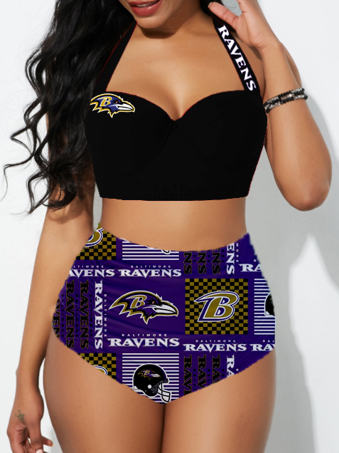 Baltimore Ravens Sexy Print Bikini Swimsuit