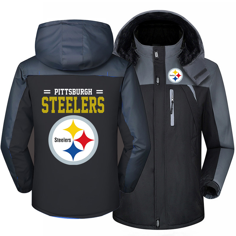 Pittsburgh Steelers Warm Hoodie Fleece Coat Winter Jacket Coat Ski Suit