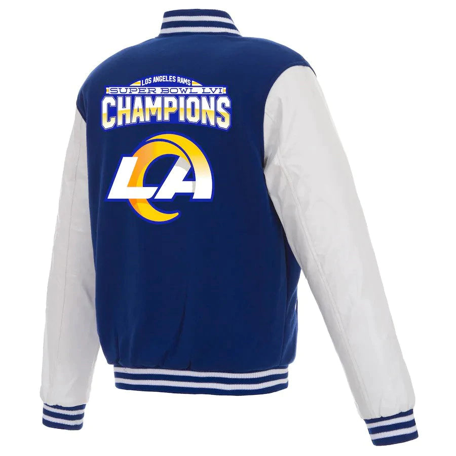 Los Angeles Rams Super Bowl LVI Champions Reversible Two-Tone Full-Snap Jacket - Royal/White
