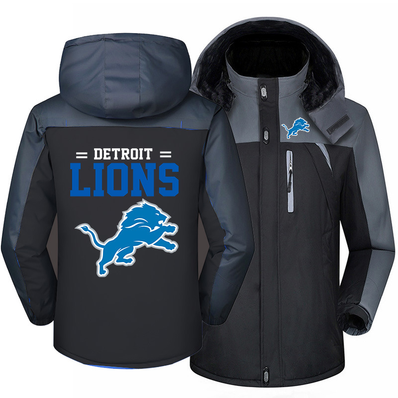 Detroit Lions Warm Hoodie Fleece Coat Winter Jacket Coat Ski Suit