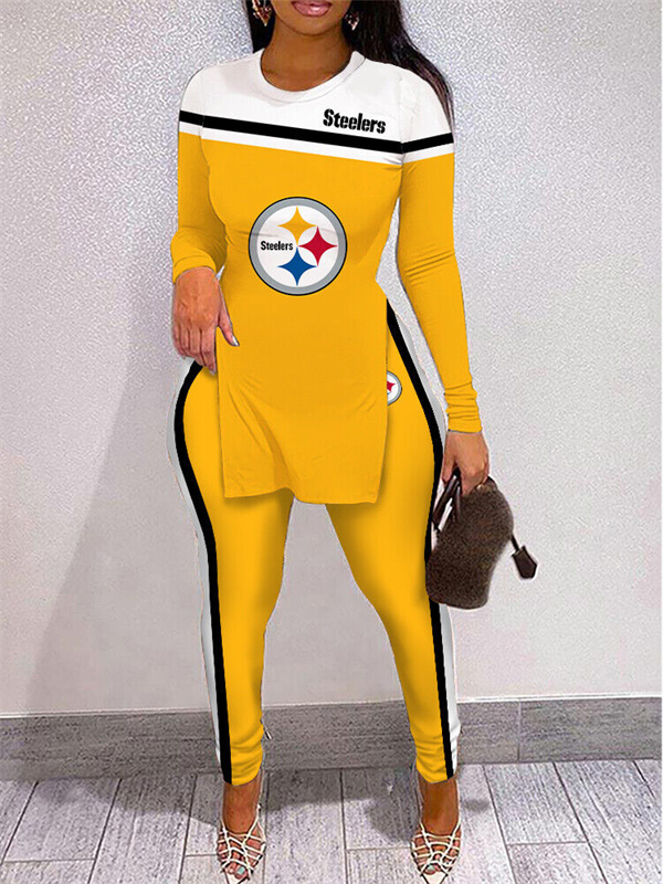 Pittsburgh Steelers Limited Edition High Slit Shirts And Leggings Two-Piece Suits