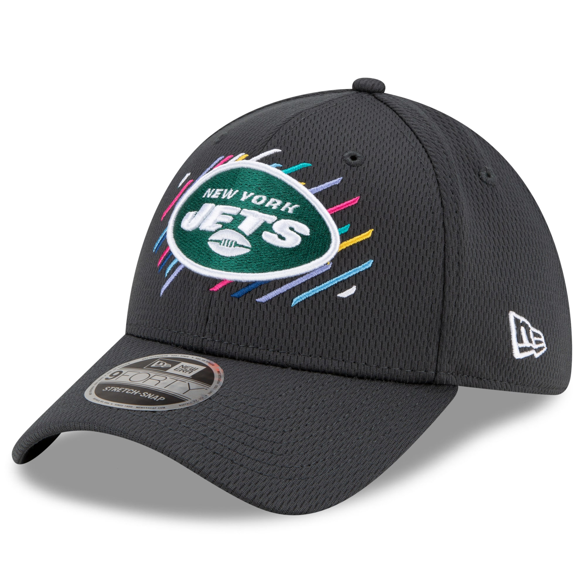New England Patriots New York Jets Men's Charcoal 2021 Crucial Catch 9FORTY Adjustable Hat