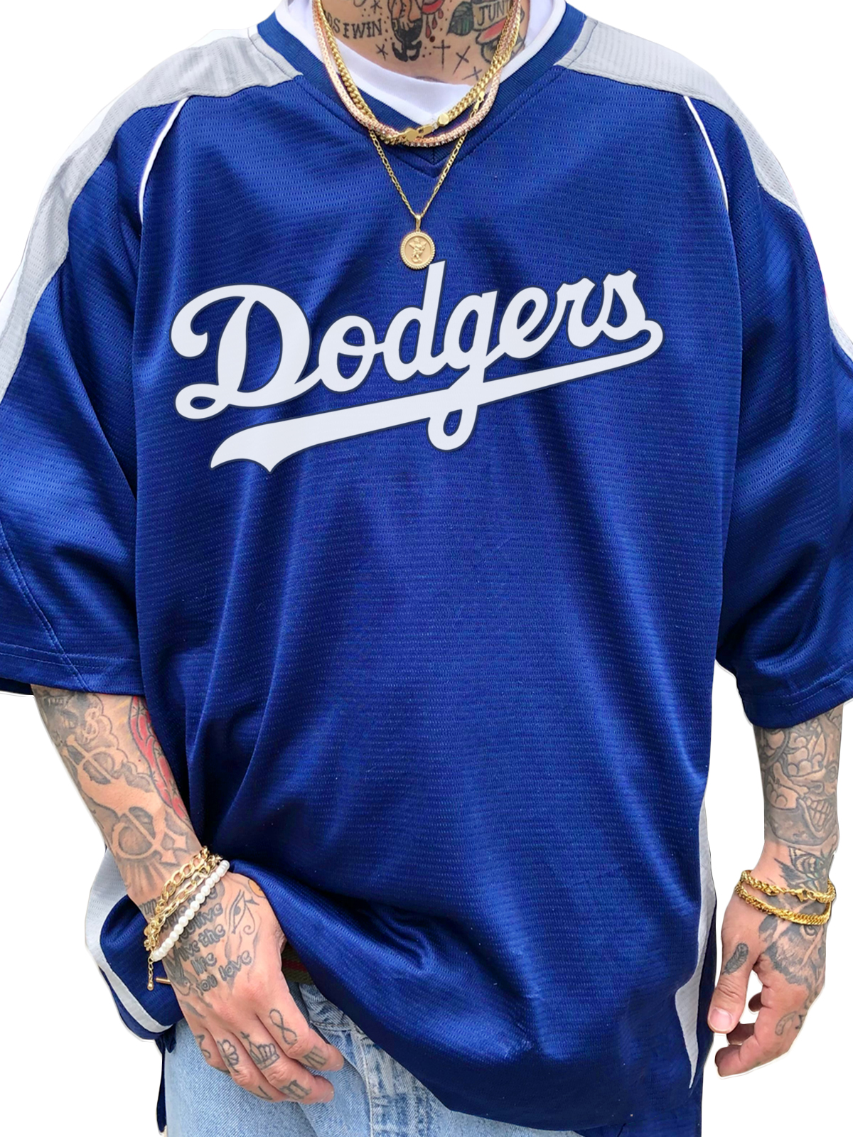 Los Angeles Dodgers Short Sleeve V-Neck Jersey Shirt