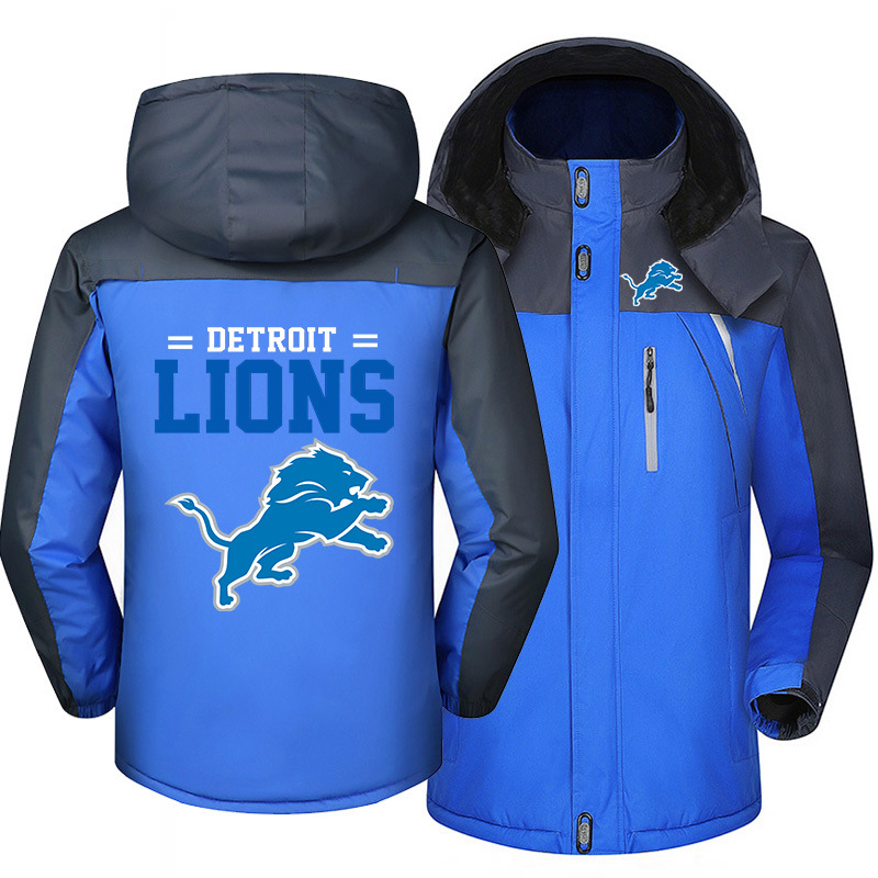 Detroit Lions Warm Hoodie Fleece Coat Winter Jacket Coat Ski Suit