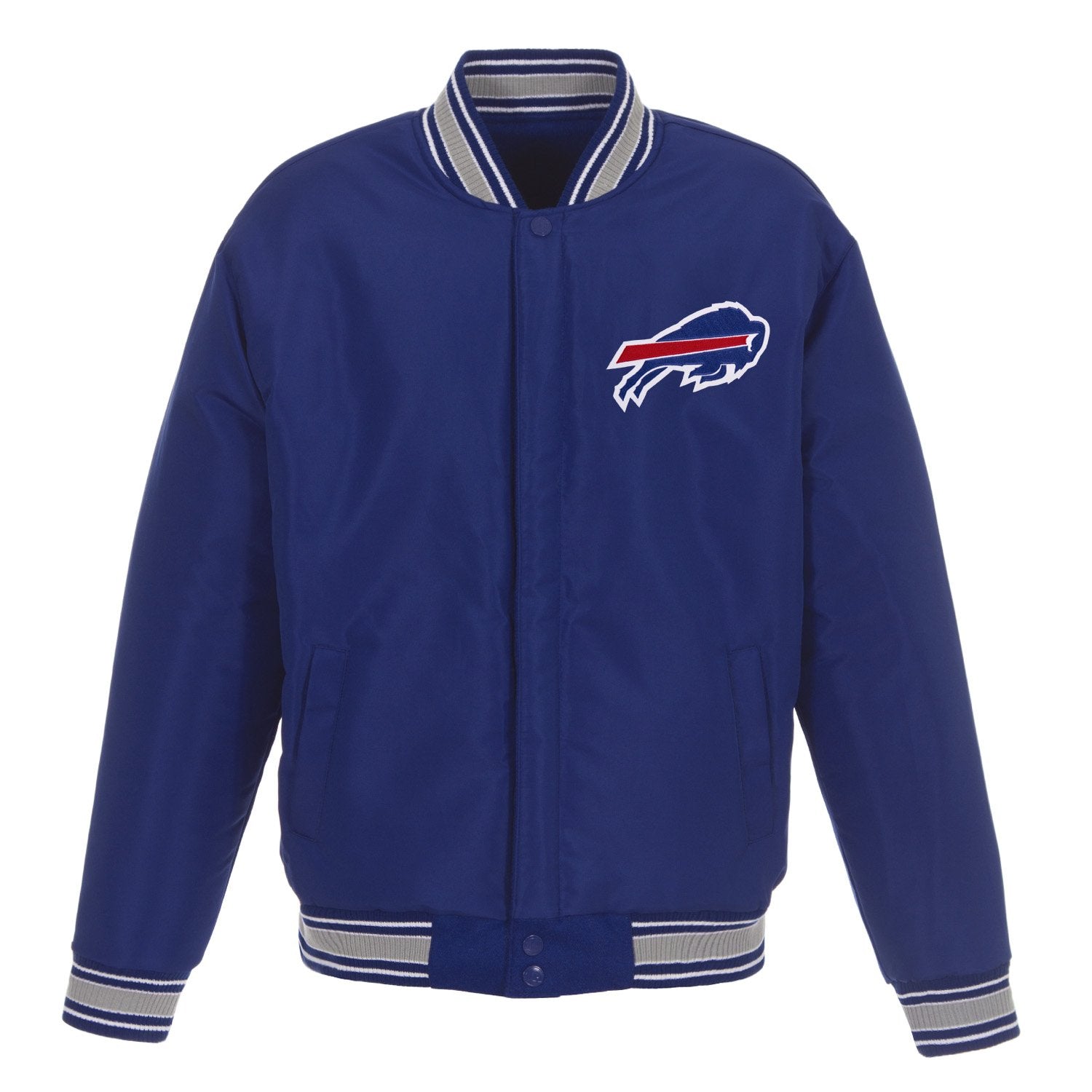 BUFFALO BILLS JH DESIGN WOOL REVERSIBLE FULL-SNAP JACKET – ROYAL