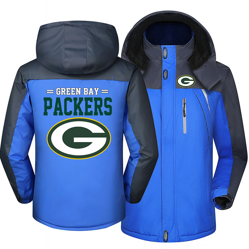Green Bay Packers Warm Hoodie Fleece Coat Winter Jacket Coat Ski Suit