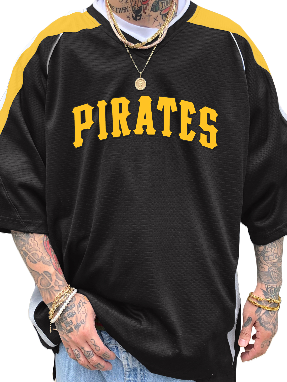 Pittsburgh Pirates Short Sleeve V-Neck Jersey Shirt