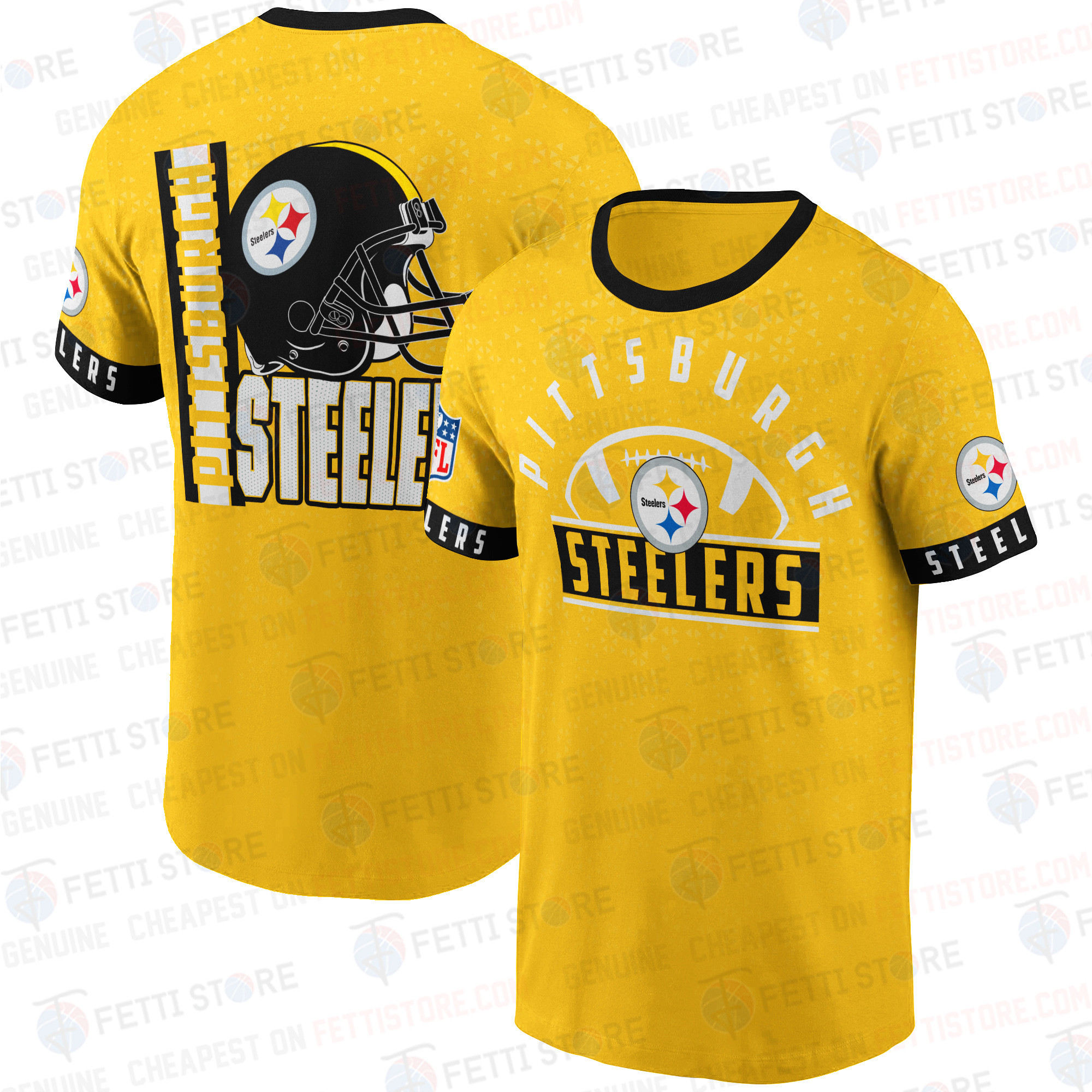 Pittsburgh Steelers American Football Leauge Pattern 3D T-Shirt SH1
