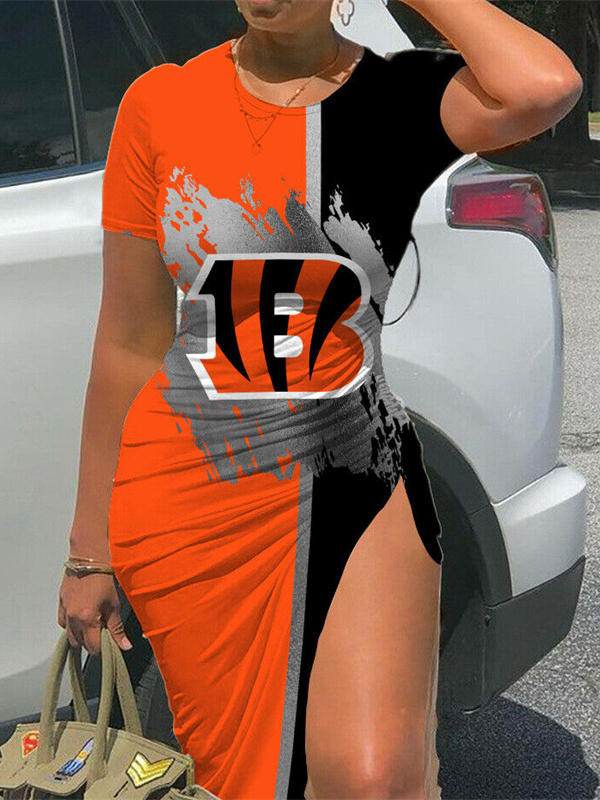 Cincinnati Bengals Women's Slit Bodycon Dress
