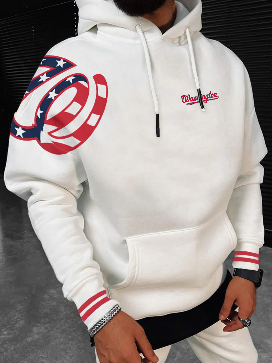 Washington Nationals Fashion Men's Crewneck Hooded