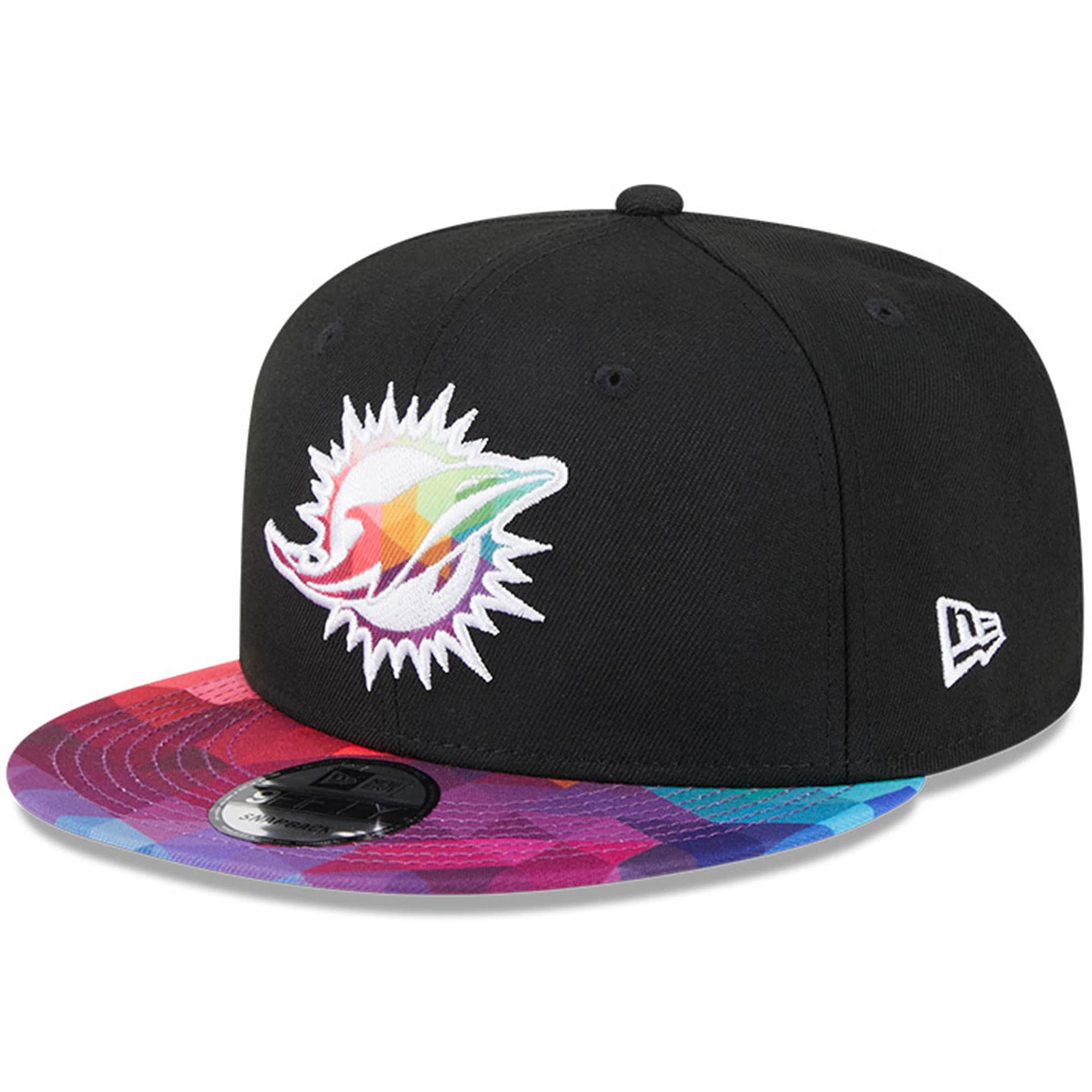 Miami Dolphins Youth   Black 2023  Crucial Catch 9FIFTY Snapback Hat
