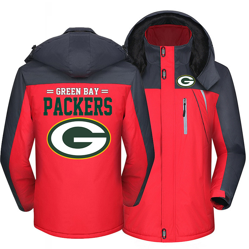Green Bay Packers Warm Hoodie Fleece Coat Winter Jacket Coat Ski Suit