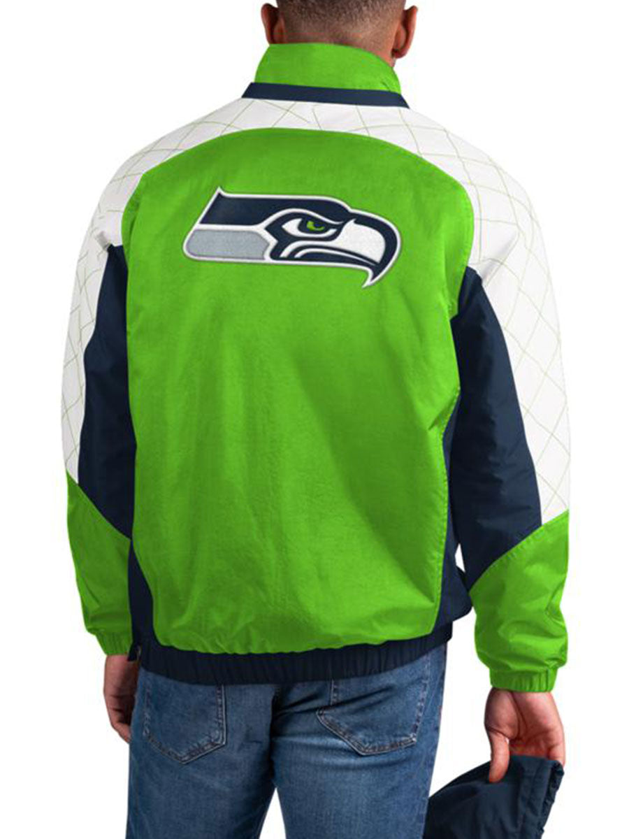 Seattle Seahawks Check Half-Snap Pullover Jacket