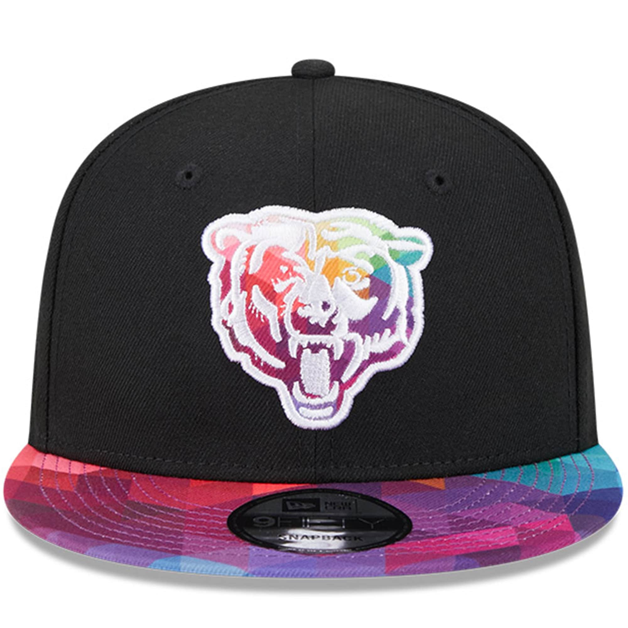 Chicago Bears Youth   Black 2023  Crucial Catch 9FIFTY Snapback Hat